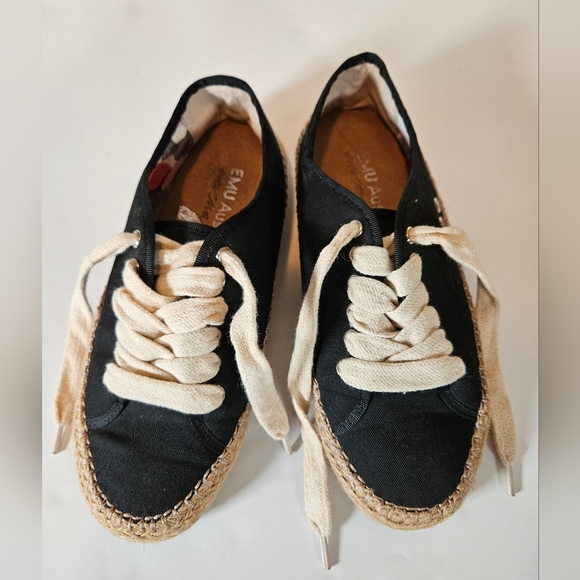 Emu Australia sz7 black canvas Agonis espadrille shoes organic sustainab… - Picture 1 of 8